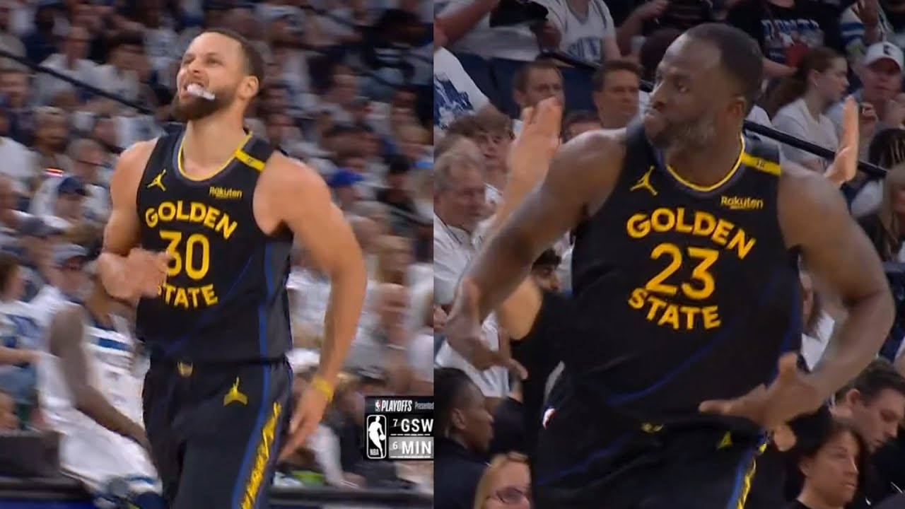 Steph Curry hamstring injury then Draymond hits 3 straight threes vs Timberwolves