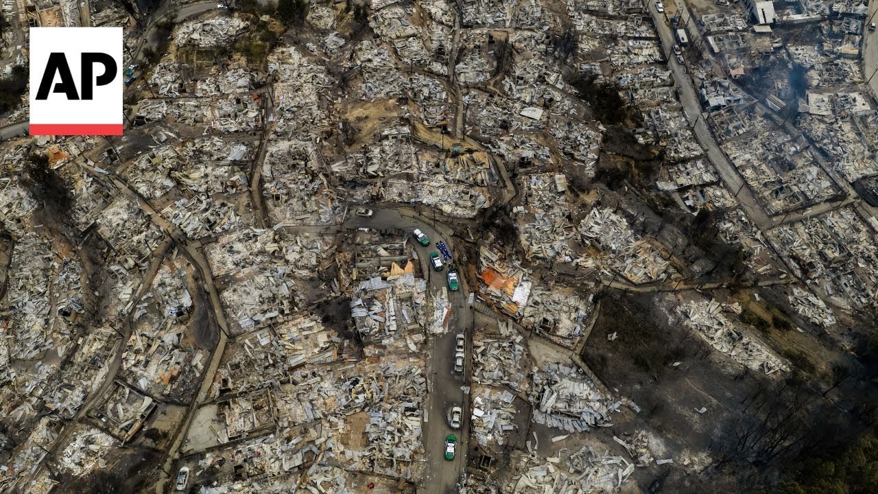 Drone video shows devastation of deadly Chile wildfires