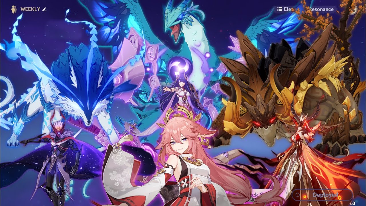 Lv90 Yae Miko C6 vs ALL WEEKLY BOSS【Genshin Impact】