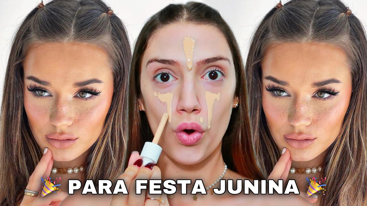 MAKE SIMPLES PARA FESTA JUNINA 🎉  FAÇA EM CASA *MAQUIAGEM PARA SÃO JOÃO*