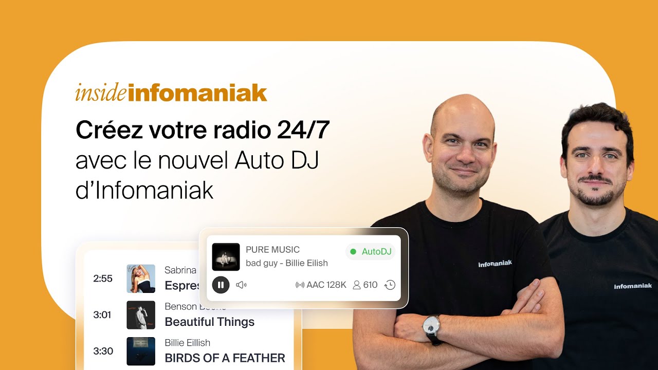 Inside Infomaniak #2 : Créer une radio 24/7 (AutoDJ + Live) + IA, Cloud Souverain & Nouveautés clés