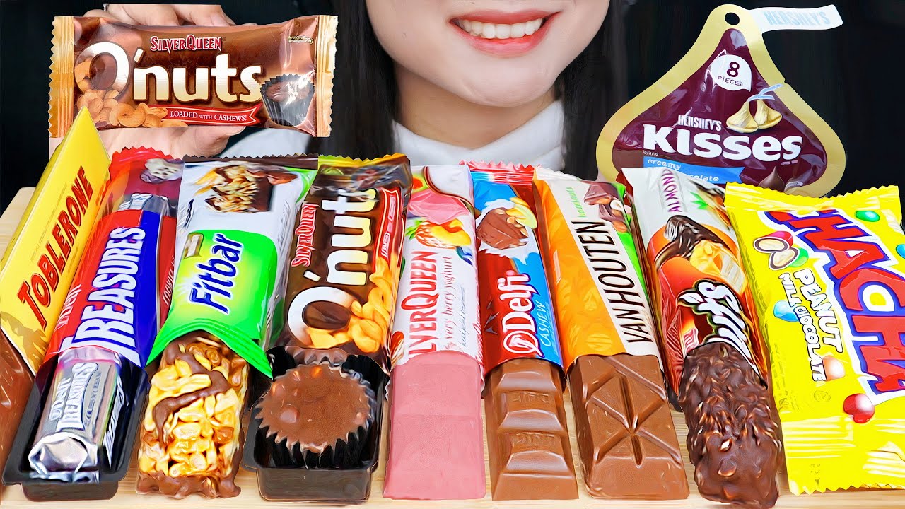ASMR CHOCOLATE BARS 🍫 TOBLERONE, SILVERQUEEN Q'NUTS, DELFI TREASURES, VANHOUTEN, MILO, KINDER BUENO
