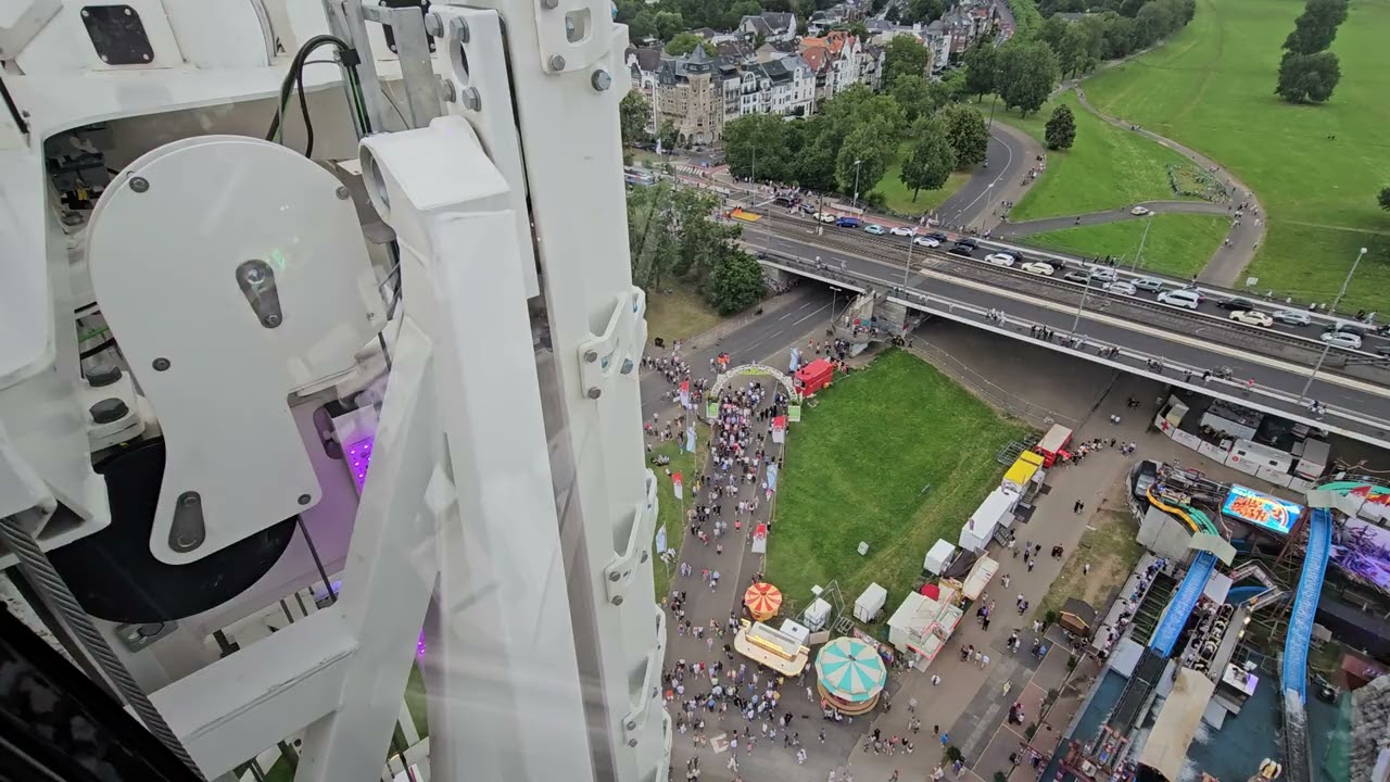 Rheinkirmes Düsseldorf 2024 Attraktion - Look 360 Grad Panorama - 4k60fps