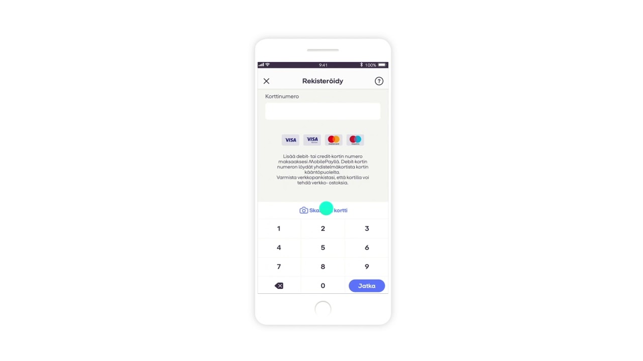 N&auml;in rekister&ouml;idyt MobilePay-sovellukseen