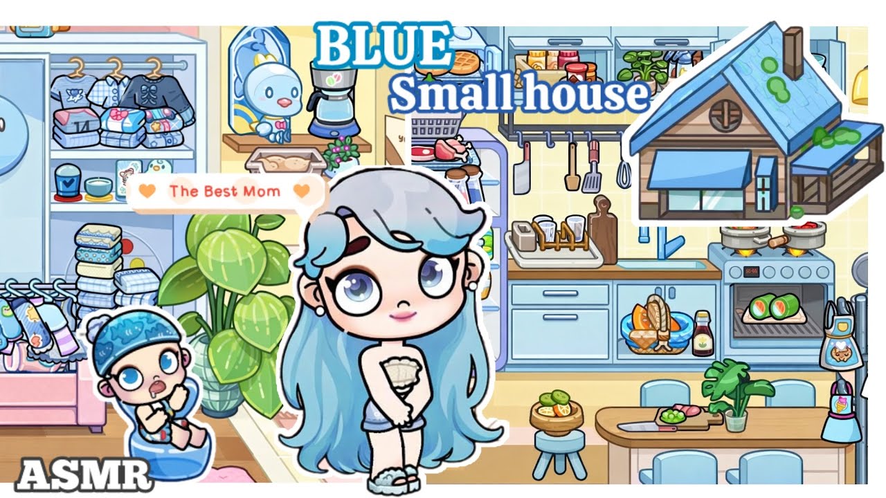 FREE BLUE SMALL HOUSE/ ASMR/ AVATAR WORLD/ HOUSE BUILT