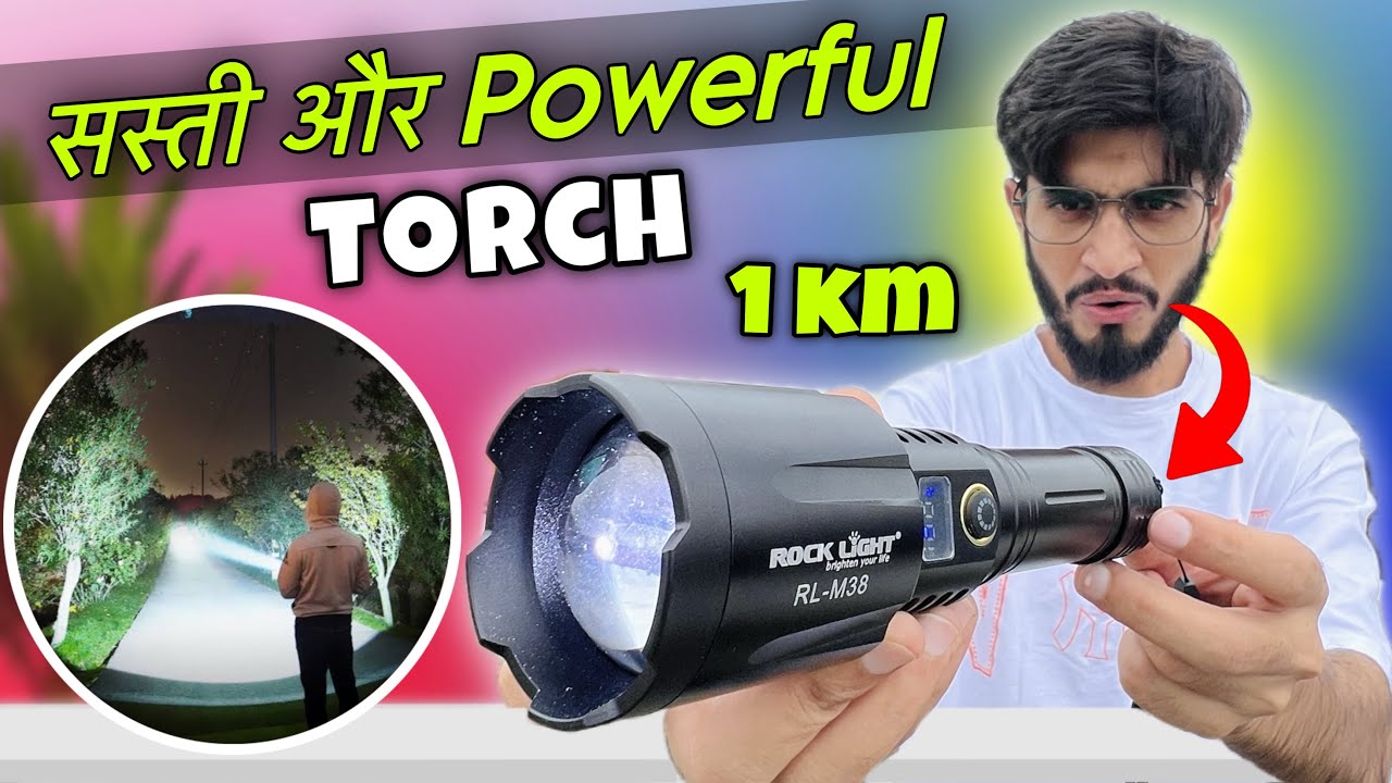 Rock Light RL-M38 Best High Beam Torch Light In India || Best Budget Torch Light | Pocket size Torch