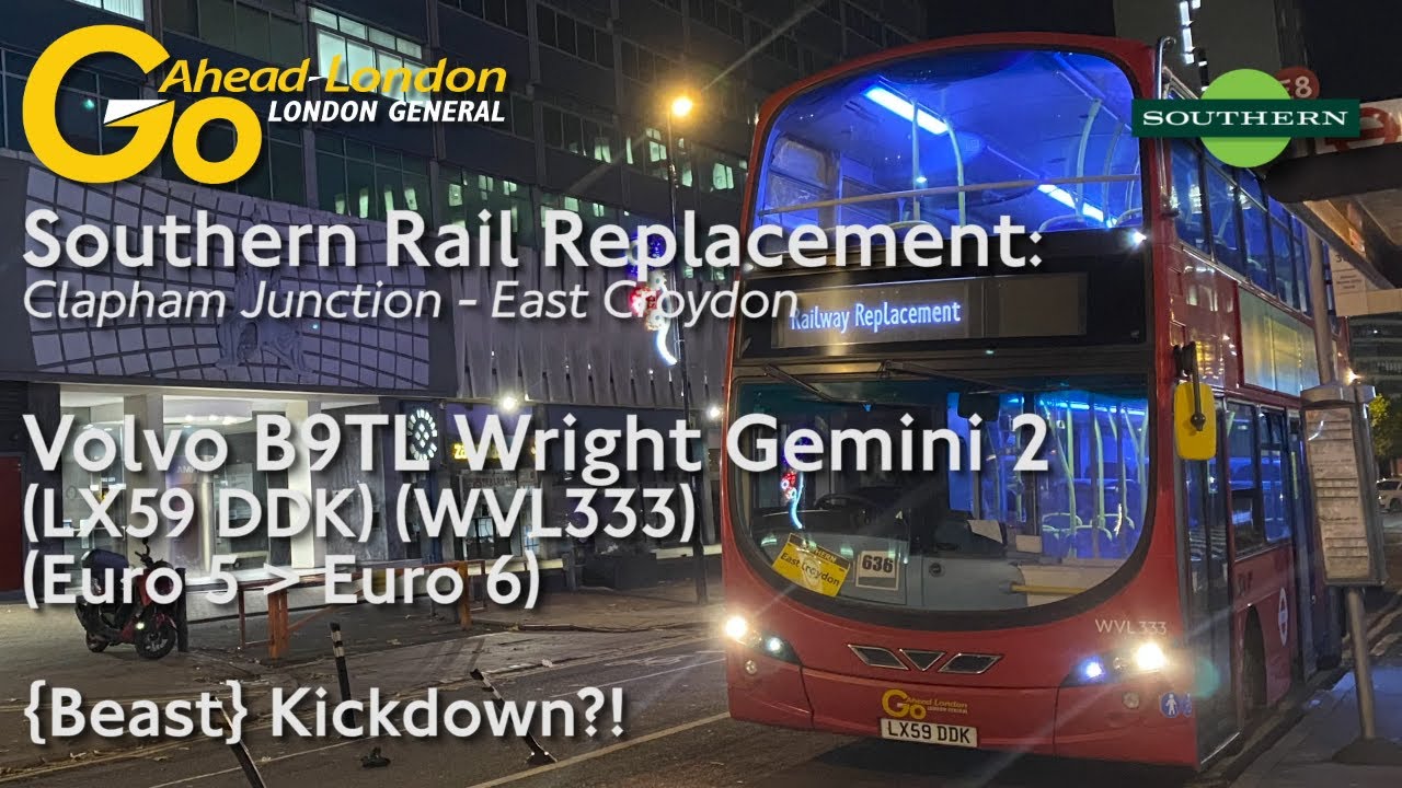 {Beast} Kickdown?! | Southern Rail Rep | LX59 DDK (WVL333) | Volvo B9TL Wright Gemini 2