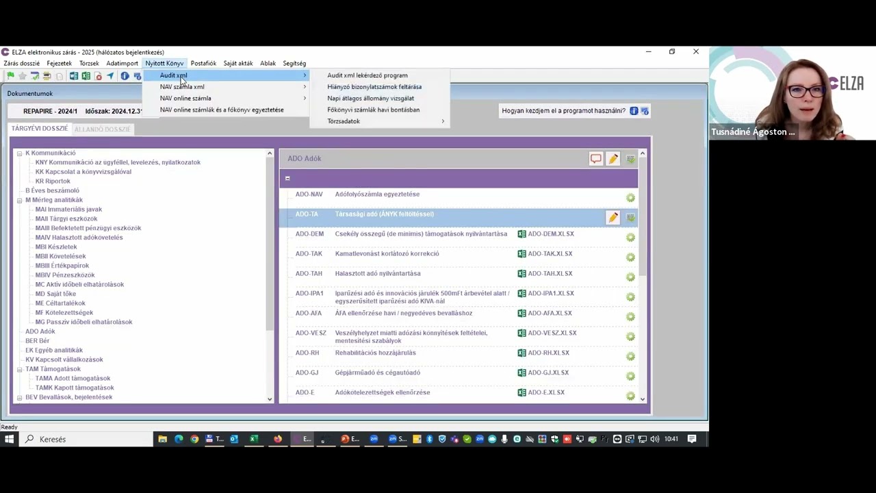 Társasági adó levezetés, ÁNYK átadással