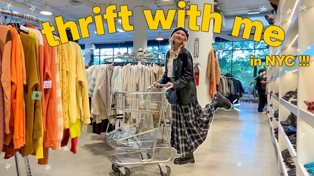come thrift with me in NEW YORK CITY AHH!! thrifting vintage y2k/90s (I'm shocked by these FINDS)