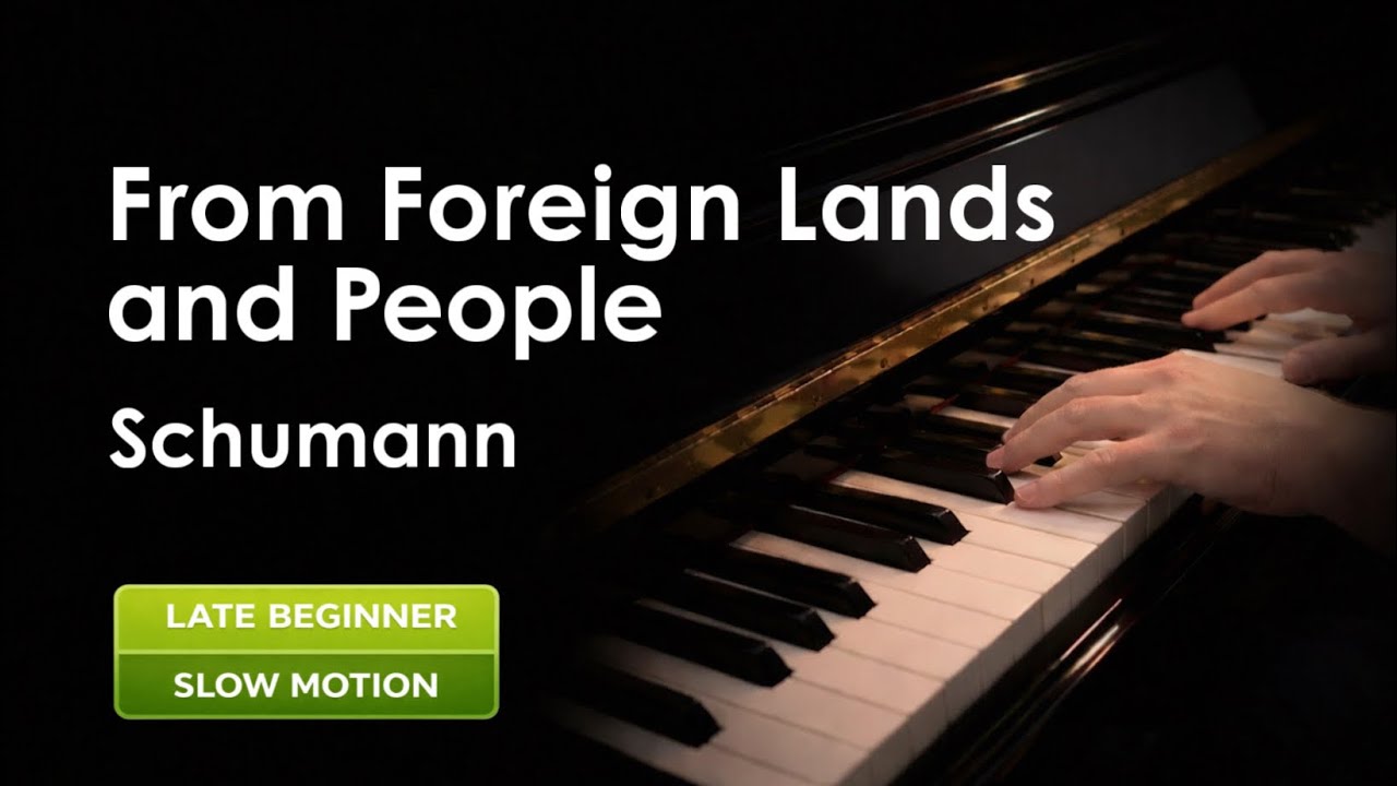 How to play R. Schumann „Scenes from Childhood“ Op. 15 No. 1 on the Piano! Slow Motion Video. 