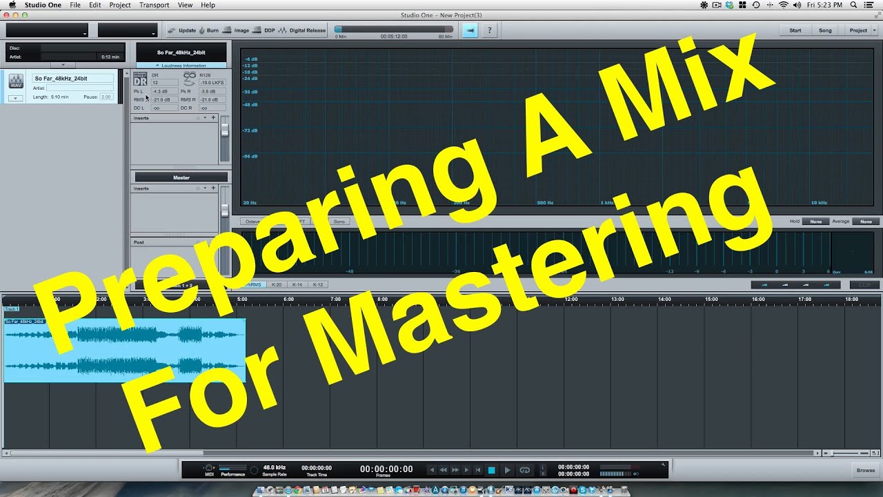 Preparing A Mix For Mastering With Studio One Pro