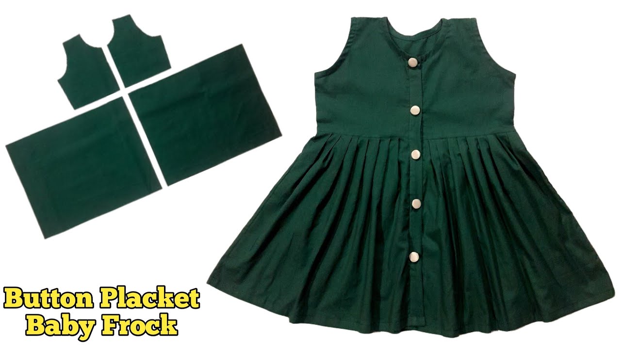 Button Placket Baby Frock| 3- 4 Year Baby Frock Cutting and Stitching| Baby Girl Frock| Baby Dress