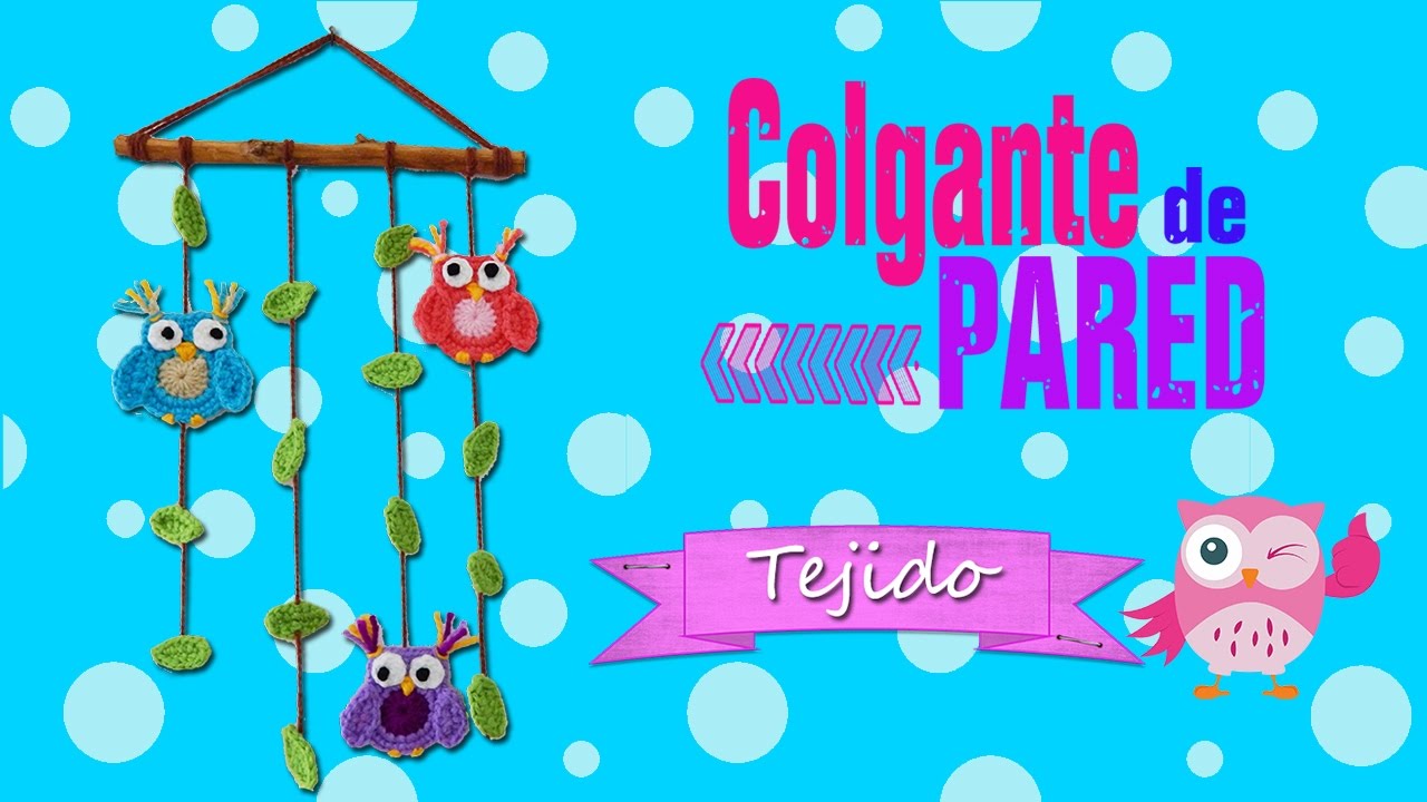 Colgante de pared tejido a crochet con Búhos  | DIY Decoración para habitacion