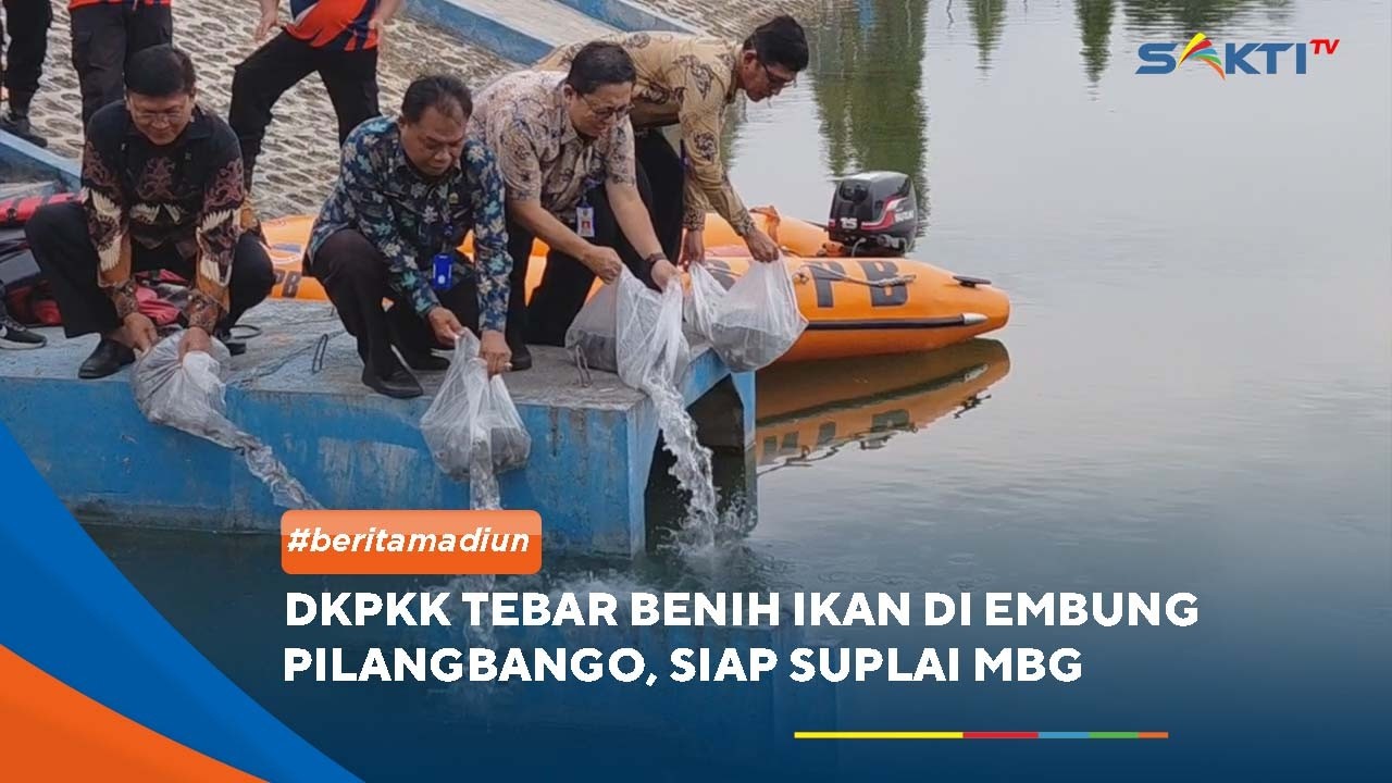 MADIUN - DKPKK Tebar Benih Ikan di Embung Pilangbango, Siap Suplai MBG