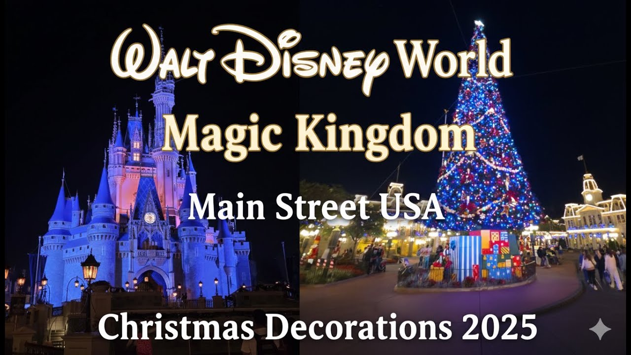 Walt Disney World Magic Kingdom Main Street USA Christmas Decorations DEC 10, 2025