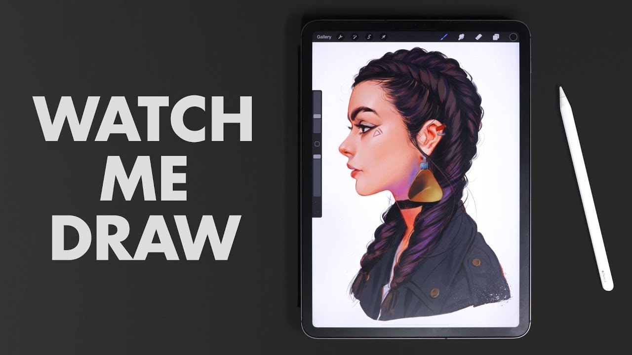 Professional Artist draws in Procreate