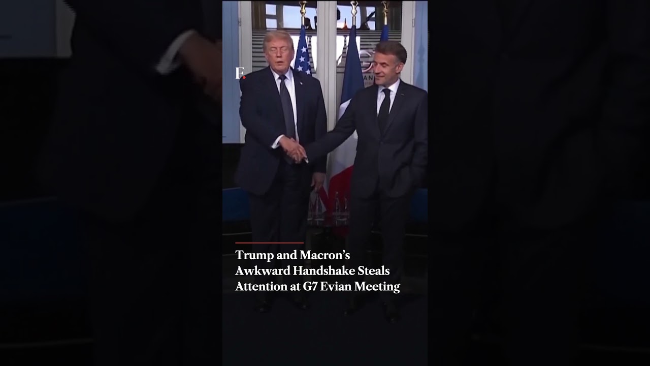 Trump and Macron&rsquo;s Awkward Handshake Steals Attention at G7 Evian Meeting | N18G