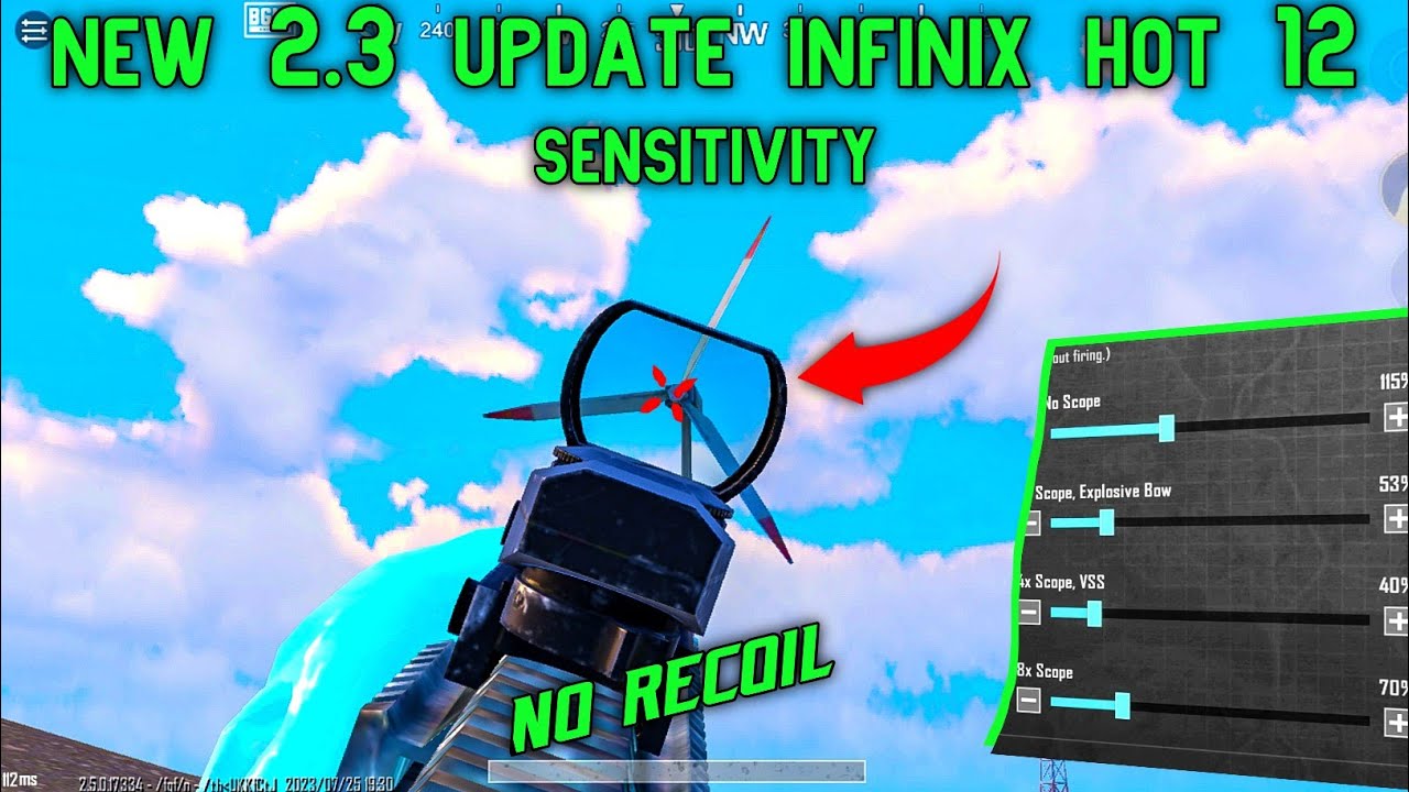 INFINIX HOT 12 BEST 2.3 New Update SENSITIVITY SETTINGS BGMI INFINIX PUBG 0%Recoil