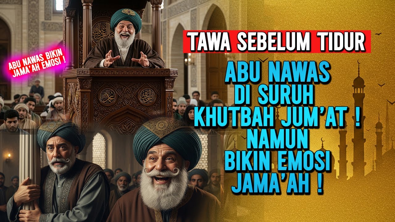 ABU NAWAS DI SURUH KHUTBAH JUM'AT, NAMUN BIKIN JAMA'AH EMOSI ! - KISAH LUCU PENGANTAR TIDUR