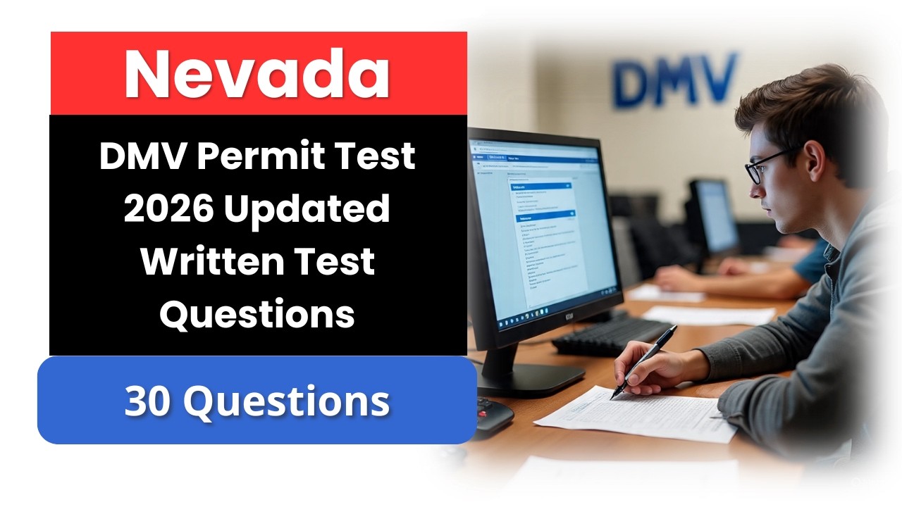 Nevada DMV Permit Test 2026 | 30 Updated Written Test Questions & Answers