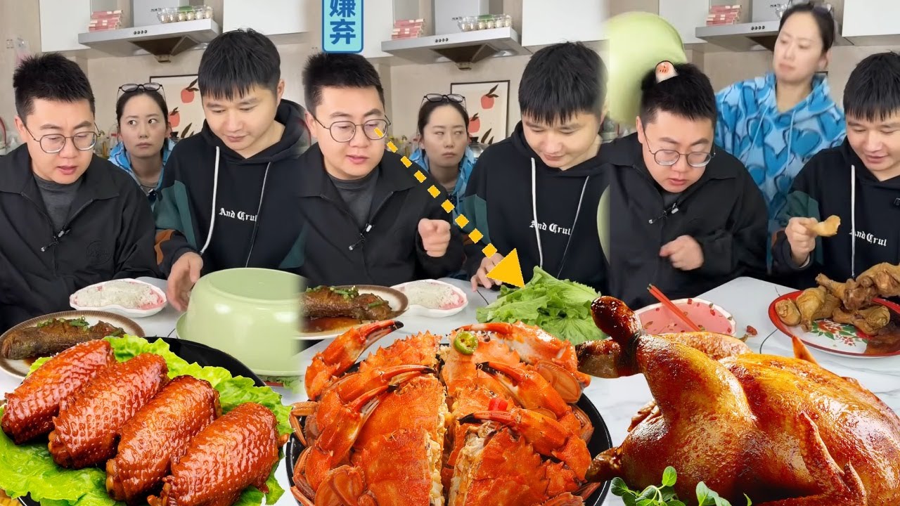 蠢哥哥嫌弃生菜不料错过烧鸡红烧肉，还敢笑话弟弟，结果哥哥自己选的自作自受