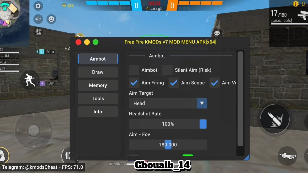 أقوى هكر فري فاير 🎯بدون باند و بدون بلاك ليست 😱 ايم بوت☠️ + هيدشوت تلقائي🔥للحساب الأساسي ✅