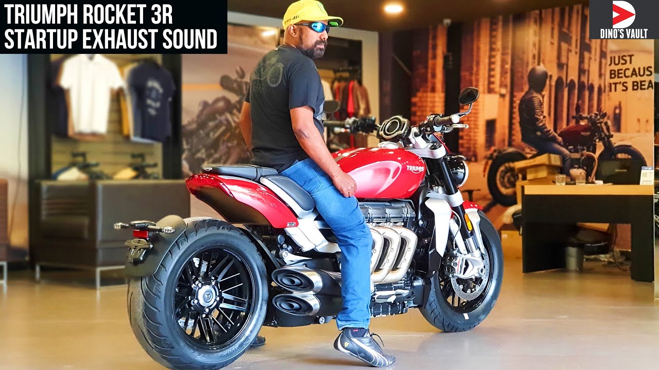 Triumph Rocket 3R Startup Exhaust Sound 4K India #Bikes@Dinos