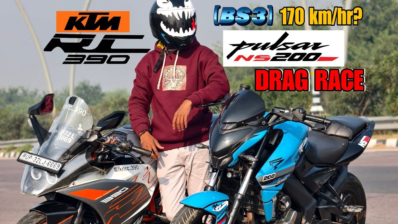 12 Years old Pulsar NS200 BS3. | top speed test with KTM RC390 🚀. || Will it reach 170 km/hr ?