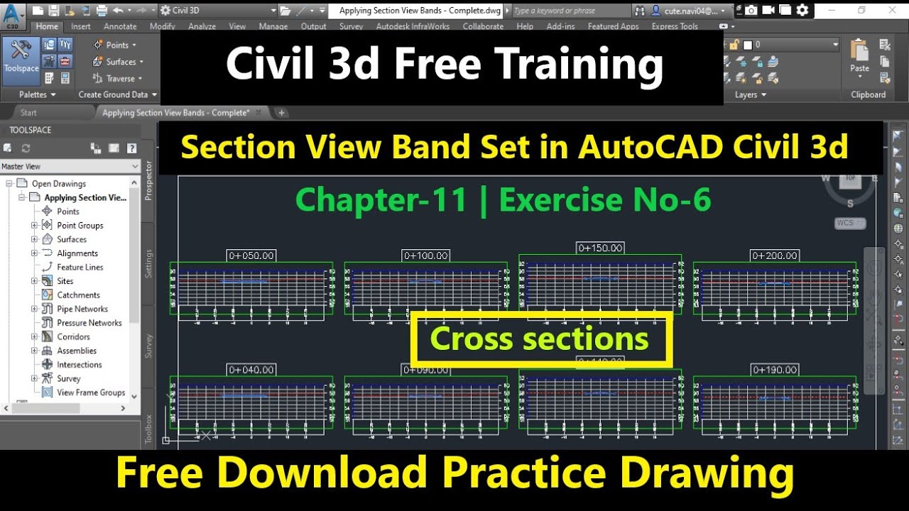 Освоение наборов полос вида сечения в AutoCAD Civil 3D | Добавление и редактирование стилей набор...