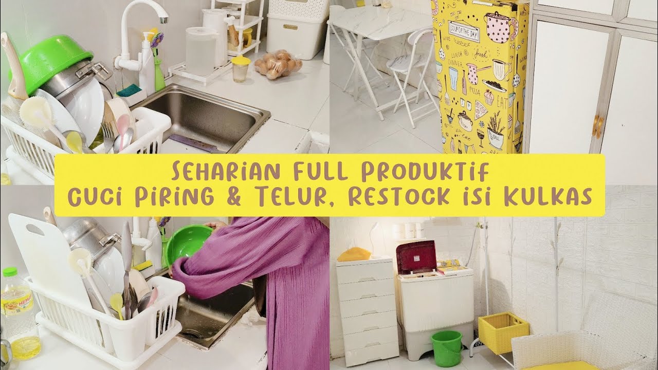 Seharian Full Produktif! Cuci Piring & Telur, Restock isi Kulkas, Packing Orderan, Dan Jemput Anak.