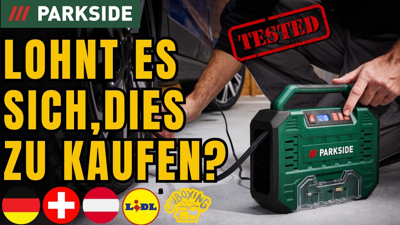 KOMPRESSOR MIT DIGITALER ANZEIGE TRAGBAR 12 V/230 V Parkside PMK 150 A1 DEUTSCHLAND DEUTSCH LIDL