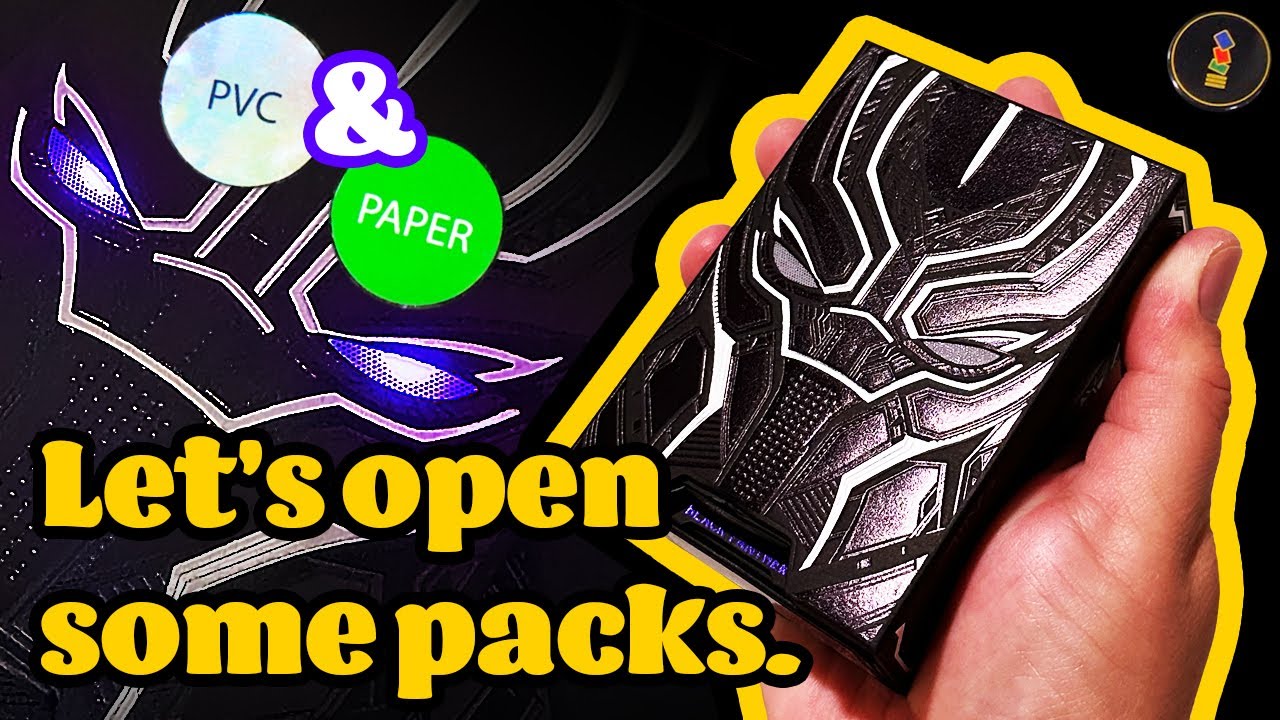 Paper or Plastic? Which is better?! Black Panther Playing Cards by Card Mafia. Opening both versions