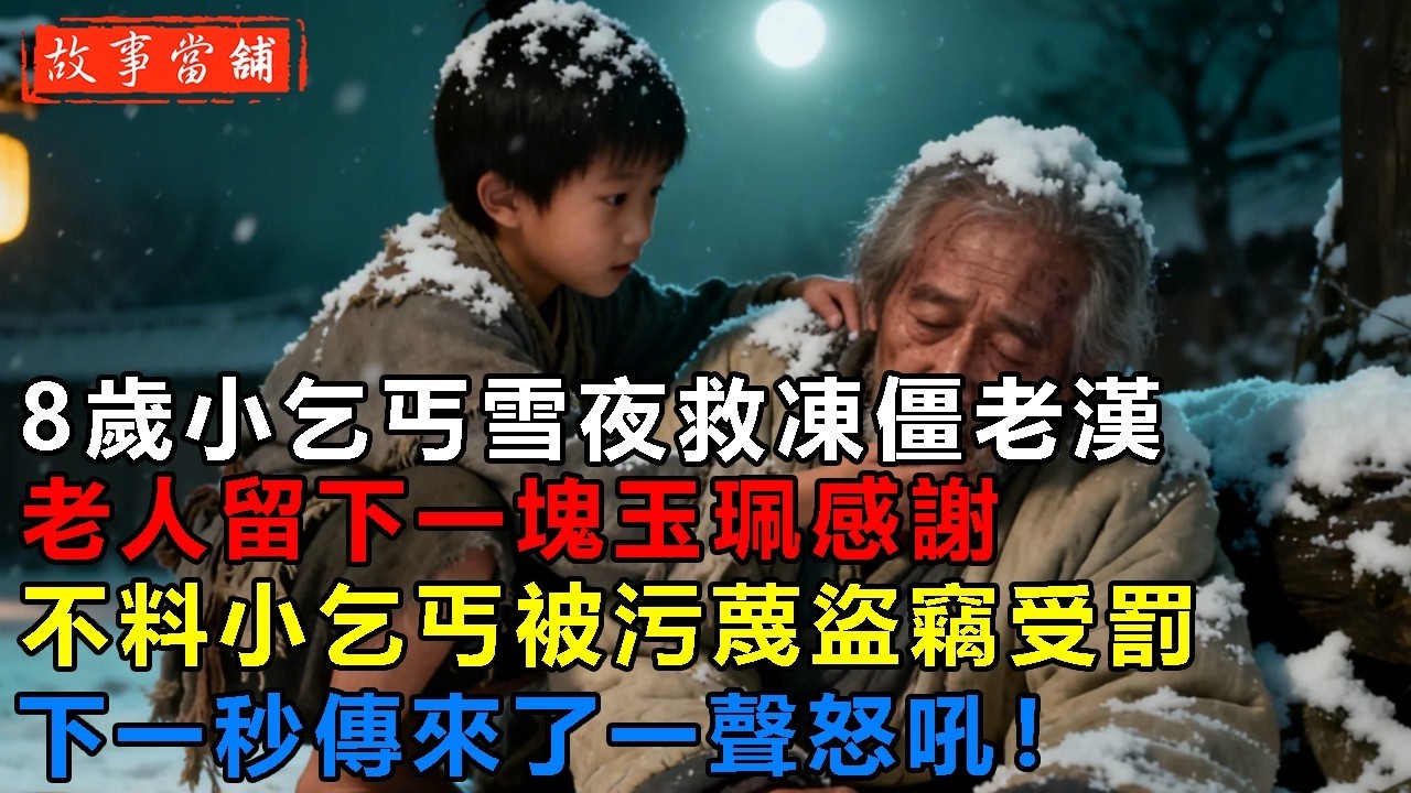 8歲小乞丐雪夜救凍僵老漢，老人留下一塊玉珮感謝，不料小乞丐被污蔑盜竊受罰，下一秒傳來了一聲怒吼！| 民間故事 | 故事當舖
