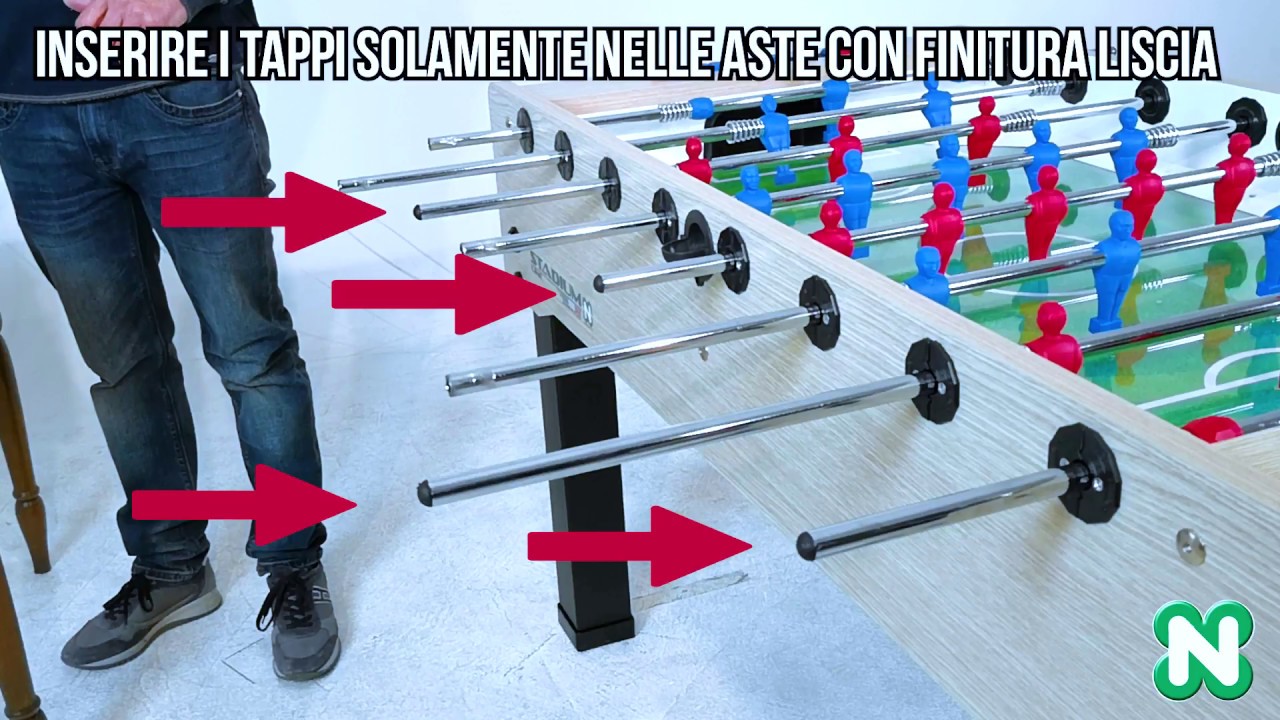 Guida al montaggio calciobalilla famiglia senza gettoniera  - versione aste passanti