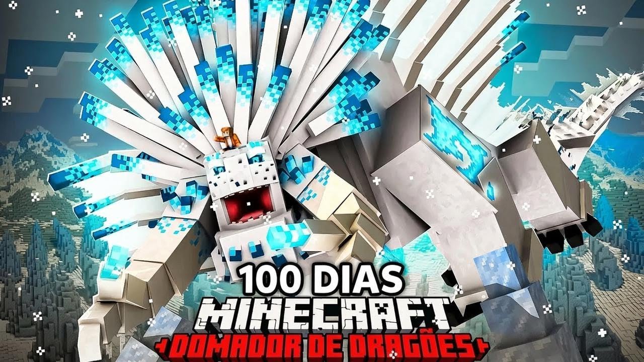 Sobrevivi 100 dias como Domador de Dragões em Minecraft Como Treinar o Seu Dragão vs Meu Rival!
