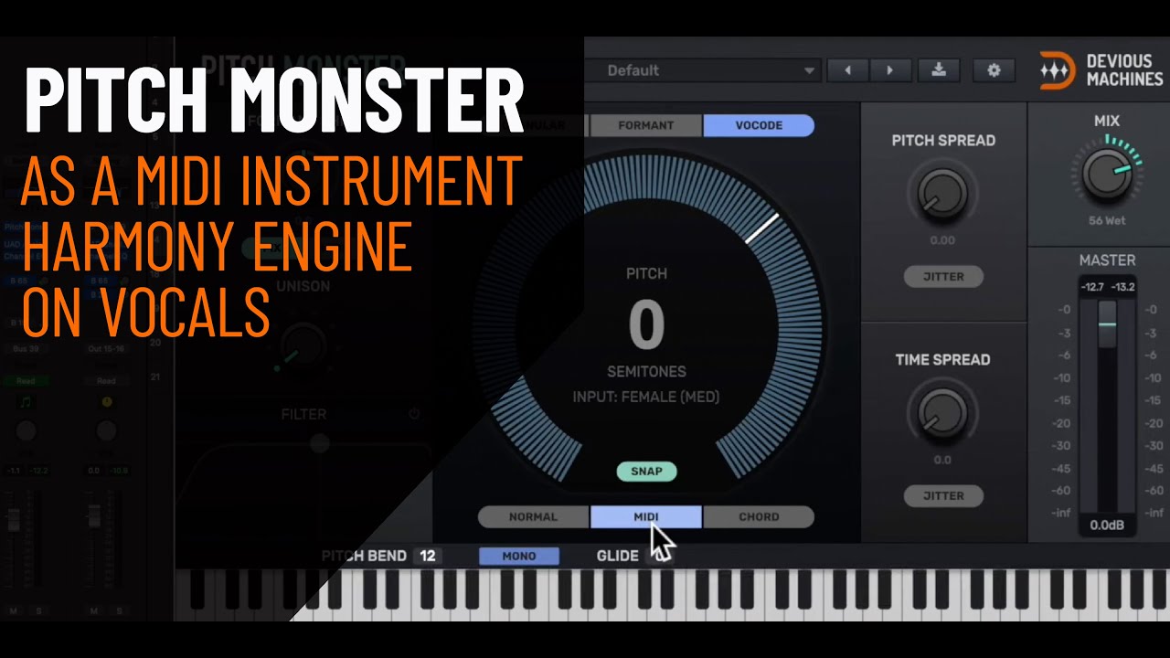 How to create robotic vocal harmonies with Pitch Monster