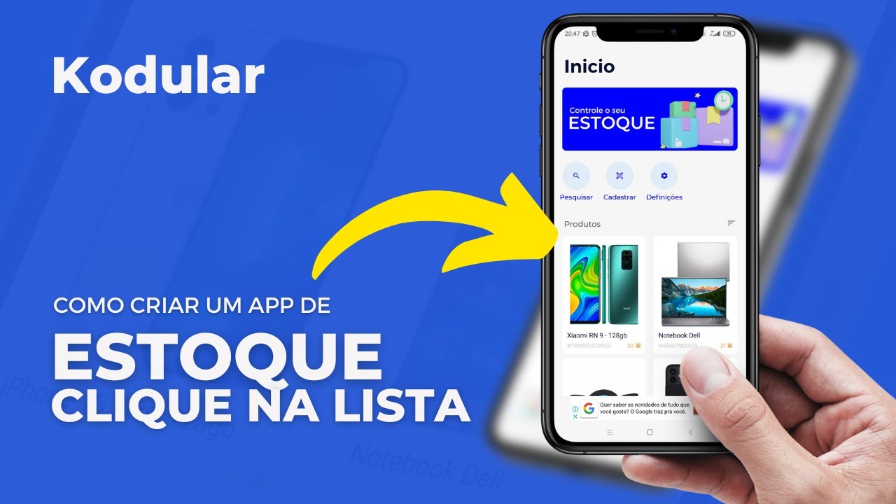 CLIQUE NA LISTA - APP DE ESTOQUE COM KODULAR E BASEROW (AULA 4)
