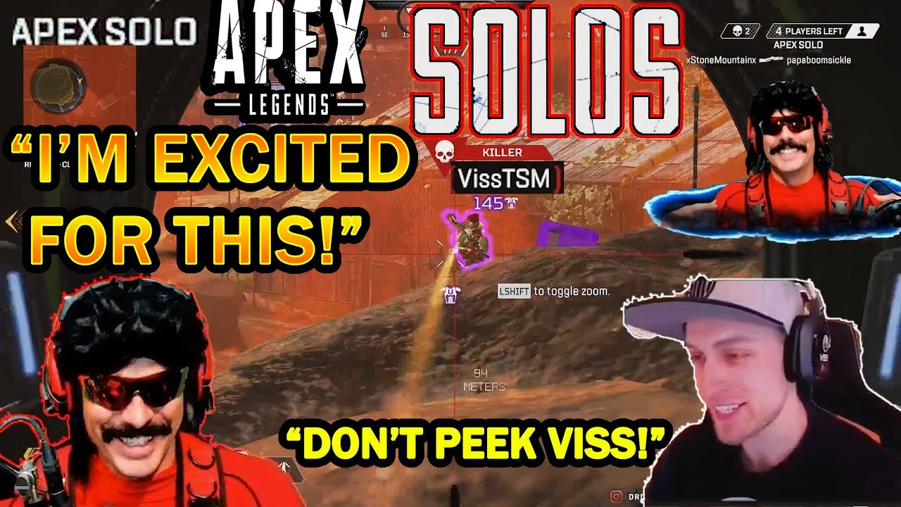 DrDisrespect's FIRST SOLO Game in APEX's NEW Solo Mode! (INTENSE vs VISS!)