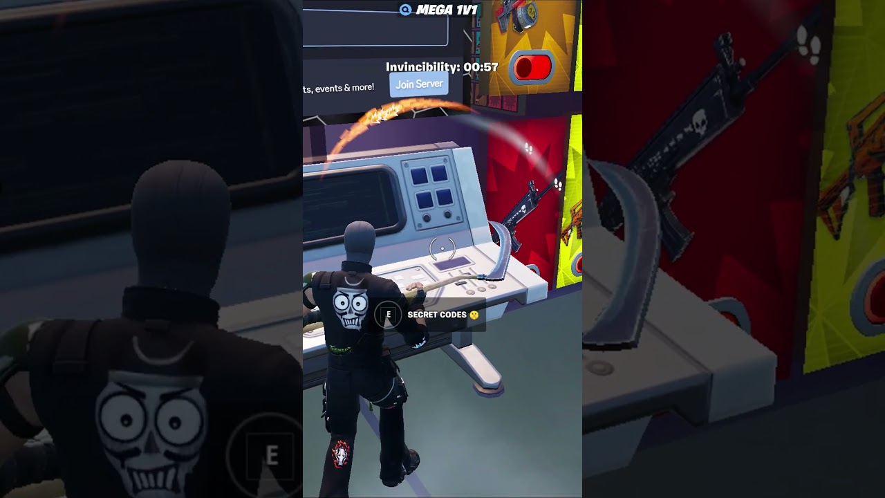 How to Become Invincible and Fly in Fortnite MEGA 1v1 Map! 