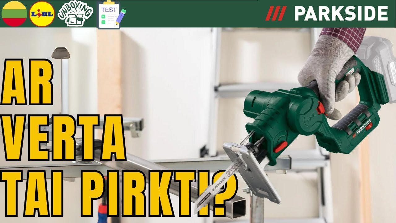 AKUMULIATORINIS TIESINIS PJŪKLAS/SIAURAPJŪKLIS 20V Parkside PSSSA 20 LiB2 LIETUVIŲ LIETUVA  LIDL