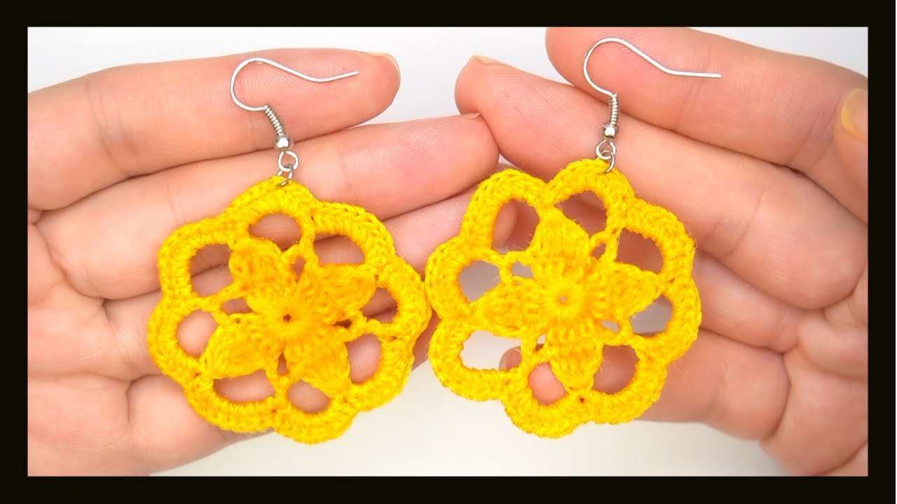 ARETES CROCHET/ CROCHET/FLOR DE CROCHET