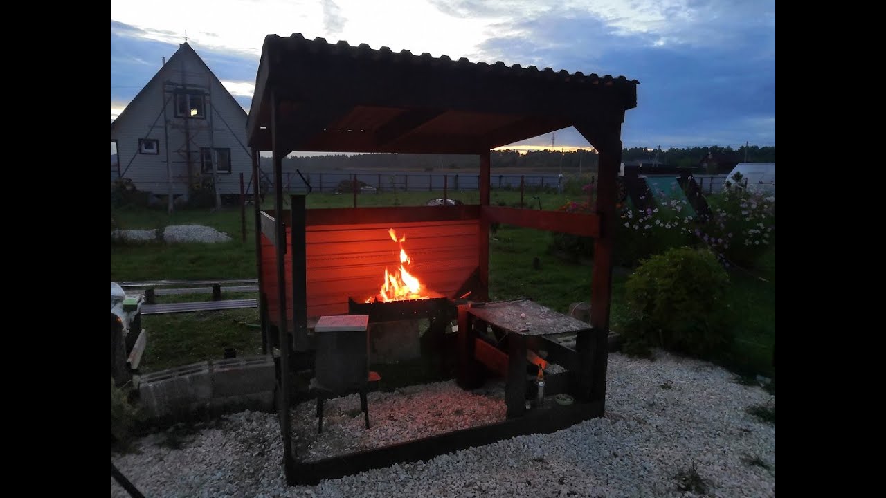 Навес для мангала легко за 1 день, how to make a barbecue area