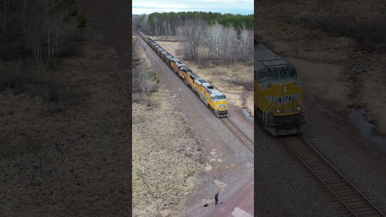 UP trio w/SD70AH-T4 leading FLIES past the drone #shorts