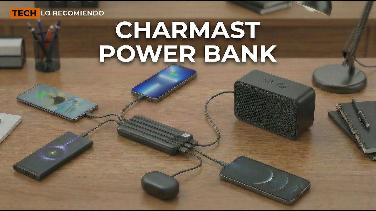 Charmast Power Bank 10000mAh Review HONESTA¿El mejor cargador portátil con cables integrados?