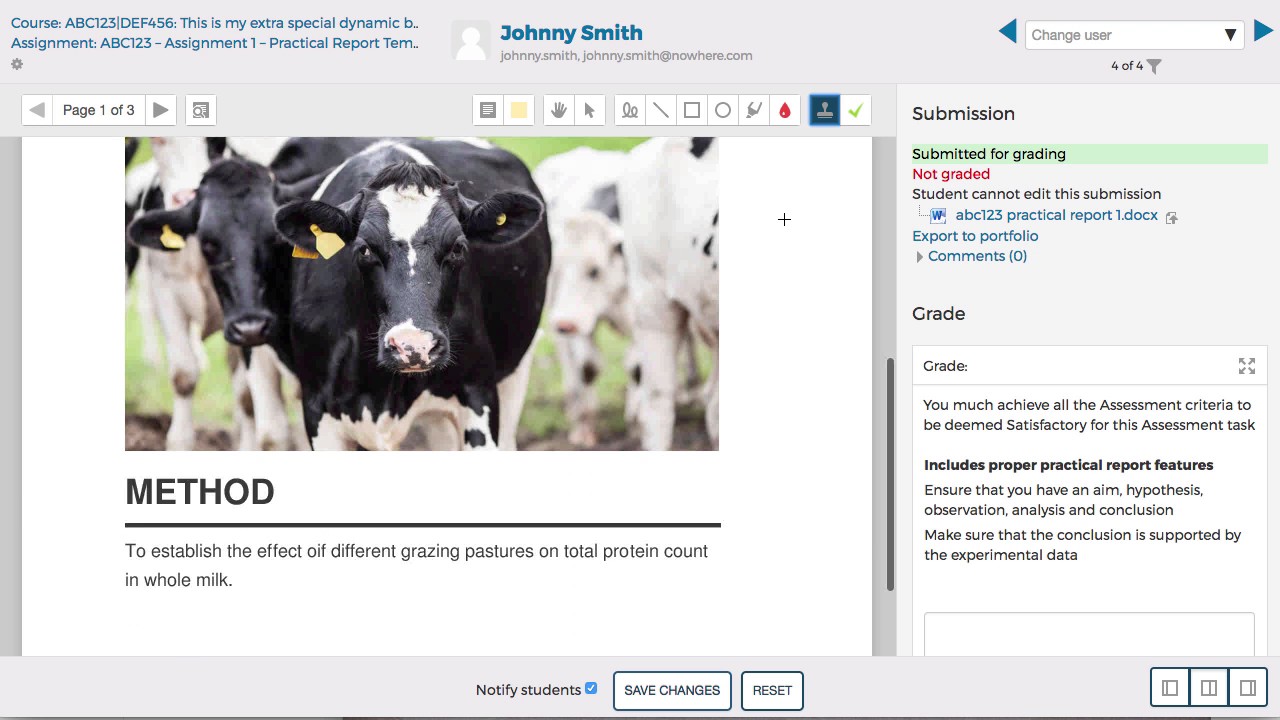 Marking Moodle assignments - View, annotate and grade student submissions, directly in Moodle