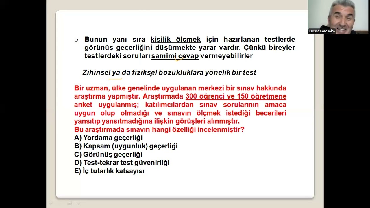 ÖLÇME 15: Görünüş Geçerliği