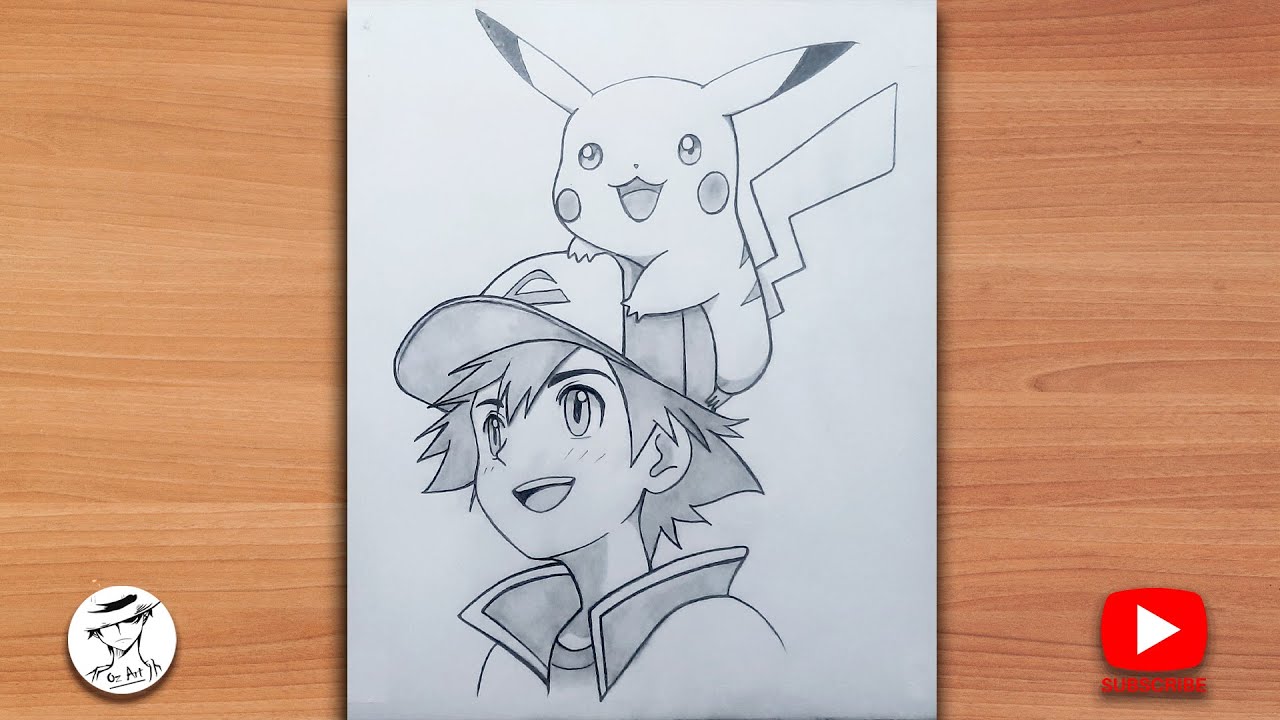 How to draw Ash and Pikachu easy || Beginners drawing tutorial step by step || drawing videos