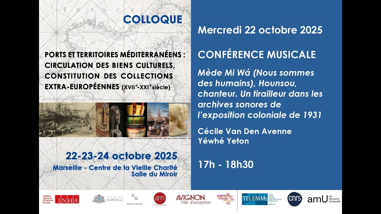 Colloque MAAOA - Conférence musicale - mercredi 22 octobre 2025 - 17h