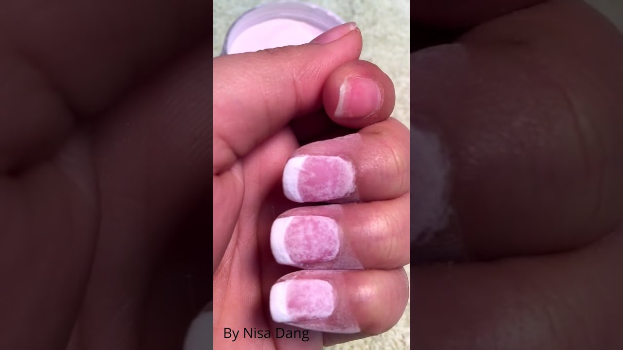 Hướng dẫn làm pink and white bằng dipping powder