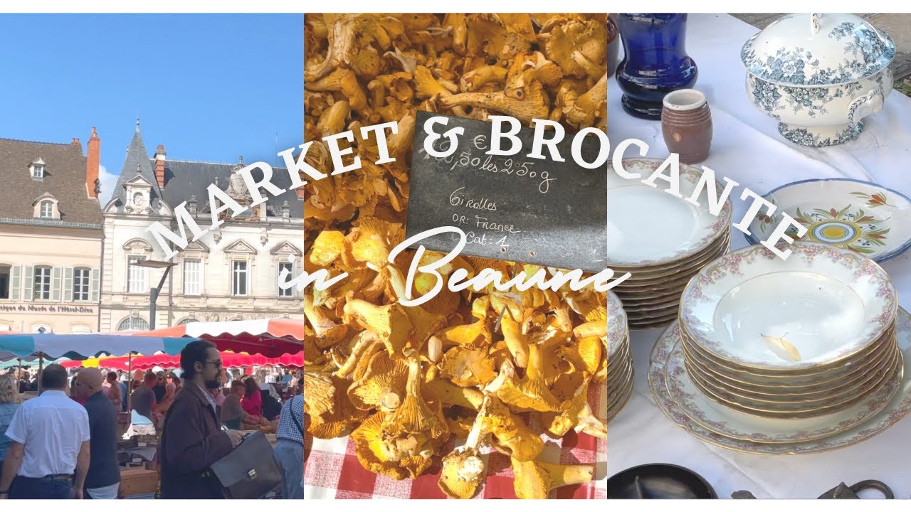 Visit the Beaune farmers and brocante market with me